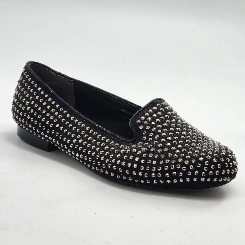 ROSS HOMMERSON Black Silver Studded Suede Flats Loafers‎ 7.5 - Picture 3 of 9